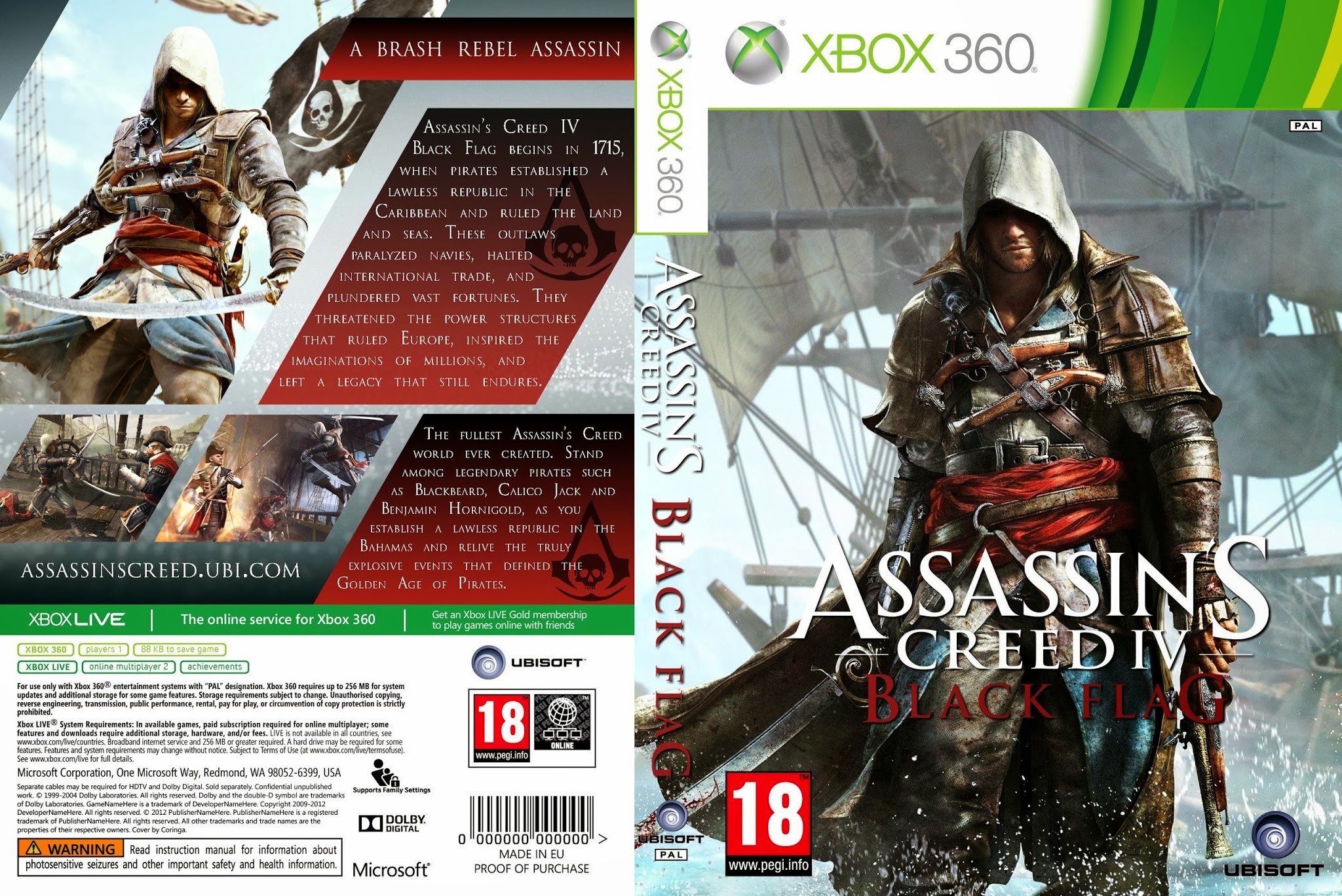 Assassin's Creed IV Black Flag Xbox 360 Ultra Capas